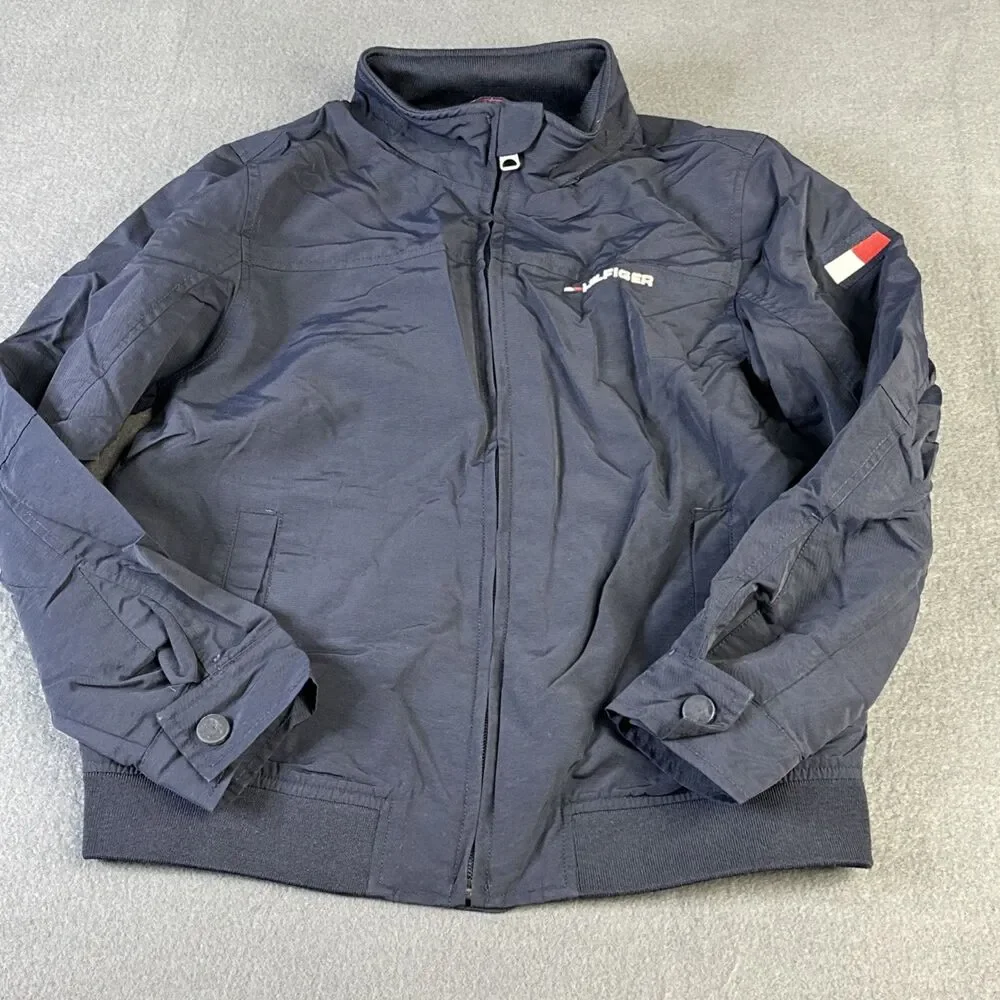 Tommy Hilfiger Boys Lightweight Jacket Blue Size Medium 8-10 Hidden Hood